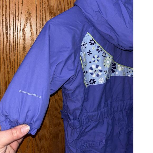 Columbia Infant Snowsuit one-piece Purple Waterproof Lined floral (18 months) - Picture 2 of 8